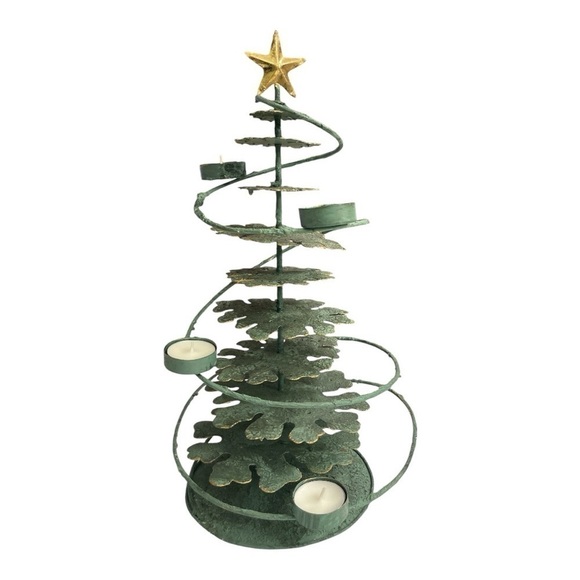 Amazon.com: Juegoal Set of 6 Tea Light Candle Holders  RARE VTG Hallmark Metal Christmas Tree Candle Holder Decoration Table Top 17\
